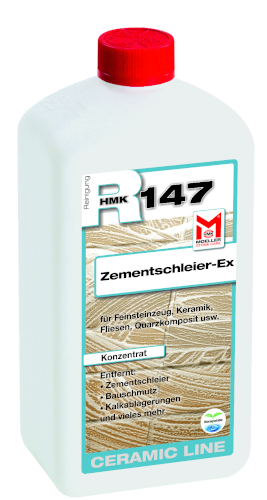 Zementschleier auf Feinsteinzeug, Keramik, Fliesen ...: Reinigung mit HMK R147 Zementschleier-Ex von MoellerStoneCare